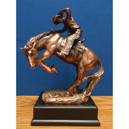 MARIAN IMPORTS Marian Imports F54290 Cowboy Bronze Plated Resin Sculpture - 8 x 4.5 x 11 in. 54290